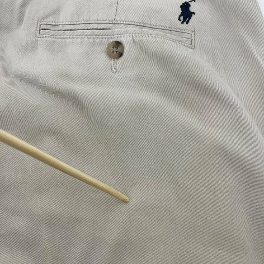 Polo Ralph Lauren Mens 38/32 Suffield Chino Pants Beige Flat Front Slash Pockets